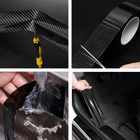 Nano Carbon Fiber Car Protection Tape – 5cm Wide (Black / Transparent)