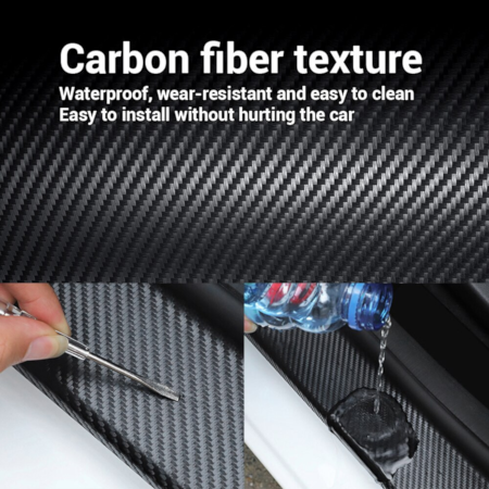 Nano Carbon Fiber Car Protection Tape – 5cm Wide (Black / Transparent)