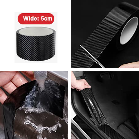 Nano Carbon Fiber Car Protection Tape – 5cm Wide (Black / Transparent)