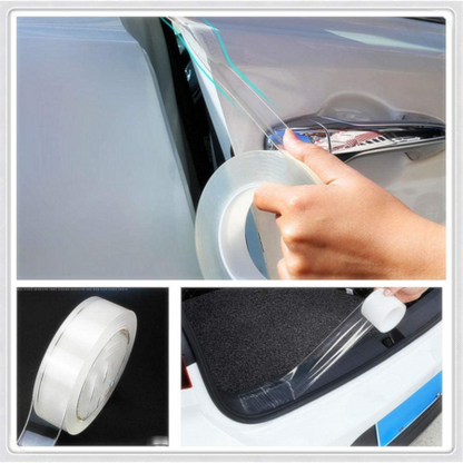 Nano Carbon Fiber Car Protection Tape – 5cm Wide (Black / Transparent)